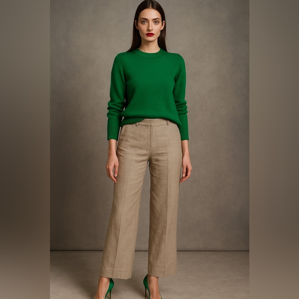 NWOT | Made in Canada | Linen Viscose | Jones New York | Wide Leg Pants in Beige
